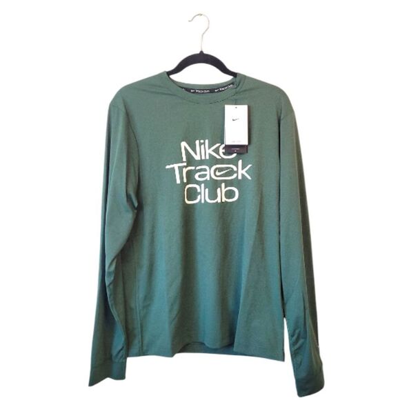 Nike Dri-Fit Green Track Club UPF Protection Long Sleeve Tee NWT - Picture 1 of 7